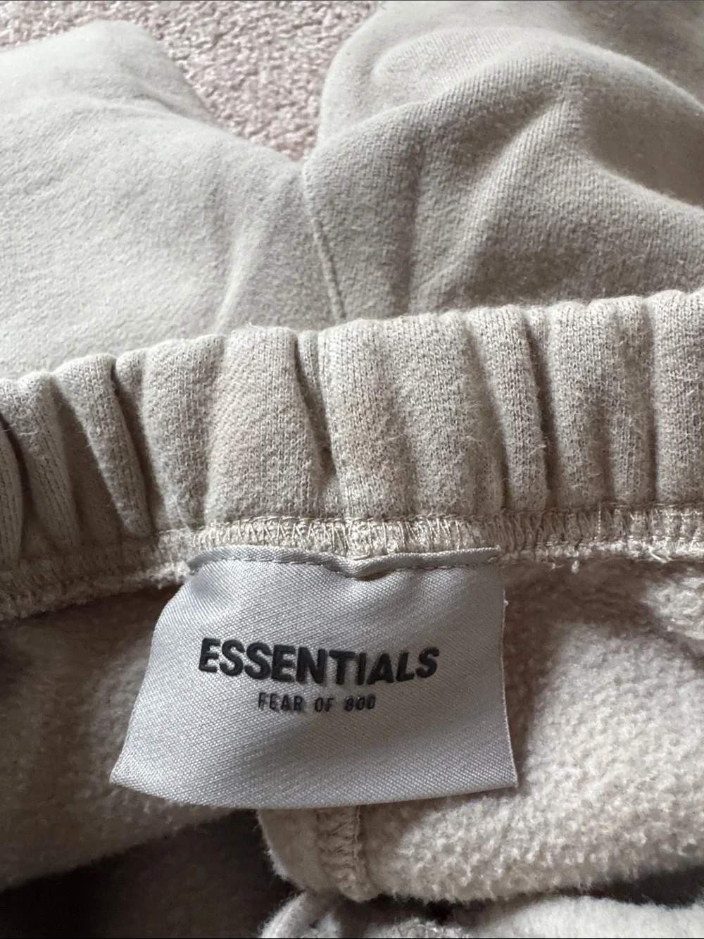 Fear of God Essentials Hoodie & Sweatpants Set Taupe Beige Logo Matching Set
